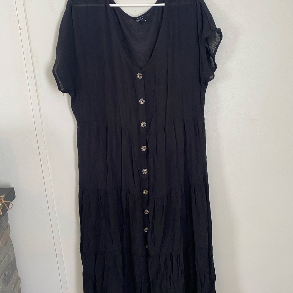 Elegant Black Button-Down Dress